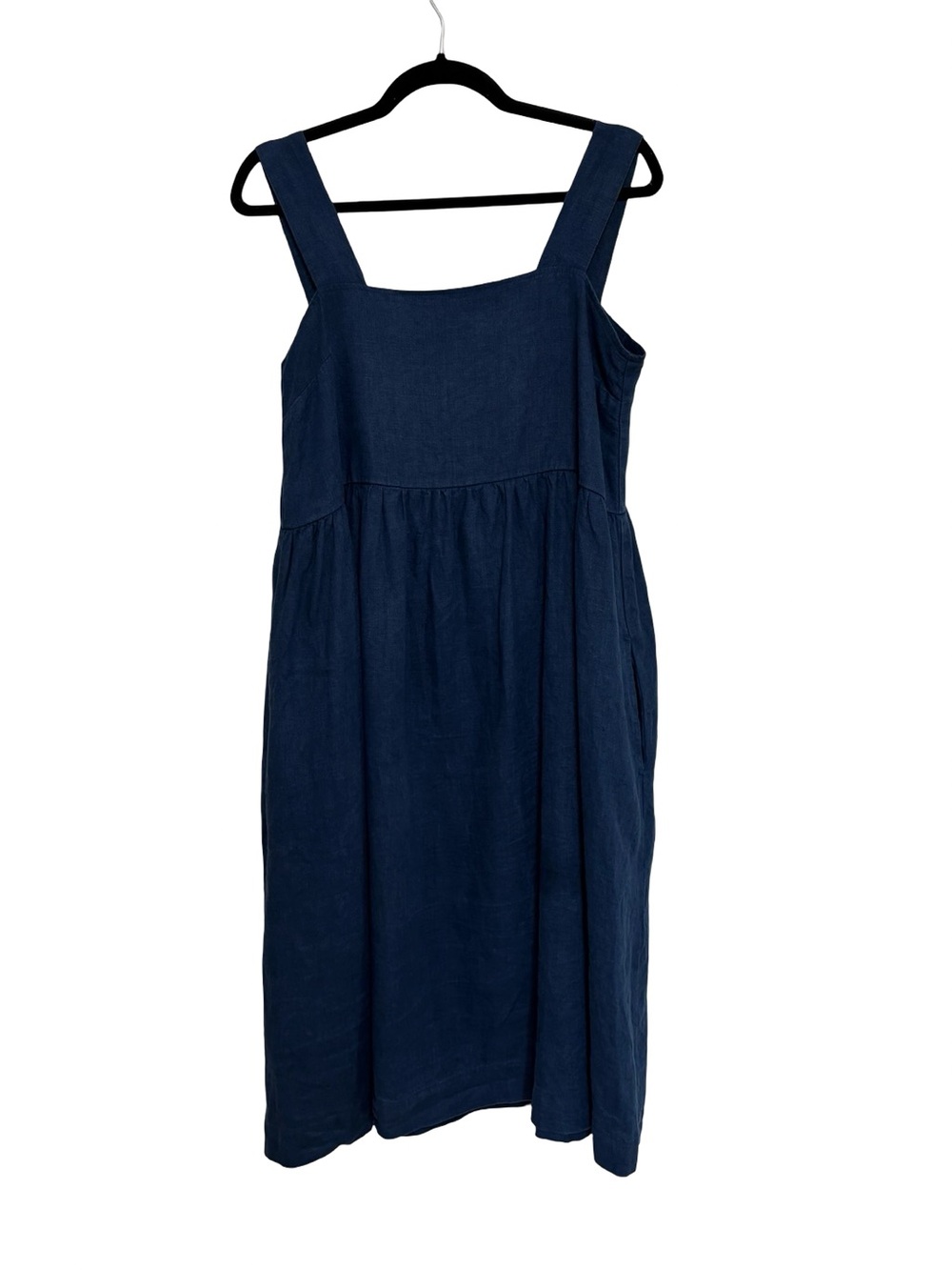 Linenfox Summer Linen Dress in Navy Blue - Size XS - Picture 3 of 6